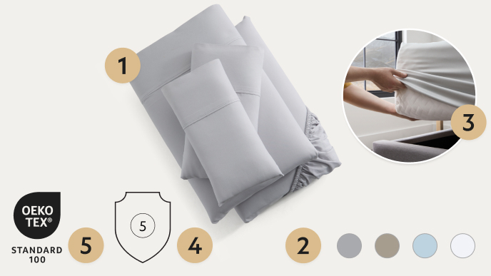 Points on rayon bamboo sheet set