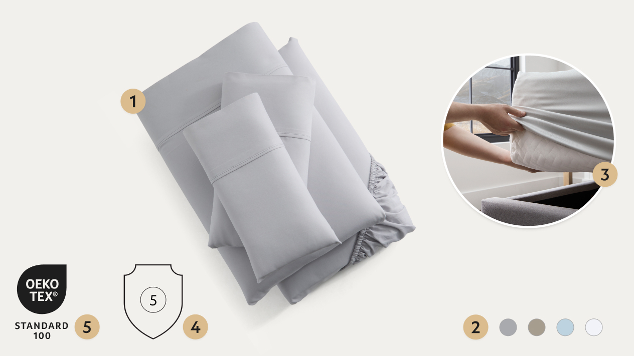 Points on rayon bamboo sheet set
