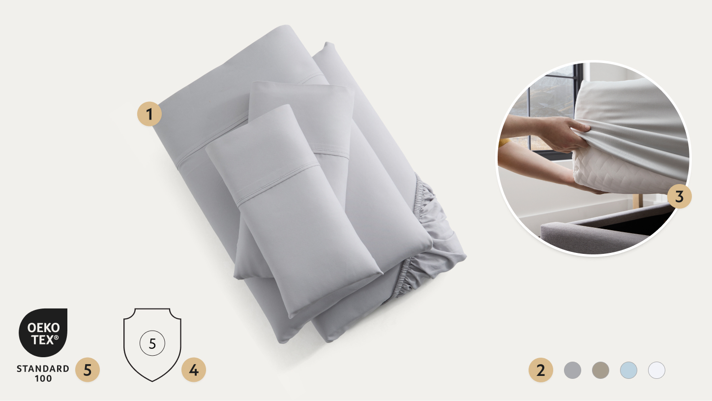 Points on rayon bamboo sheet set